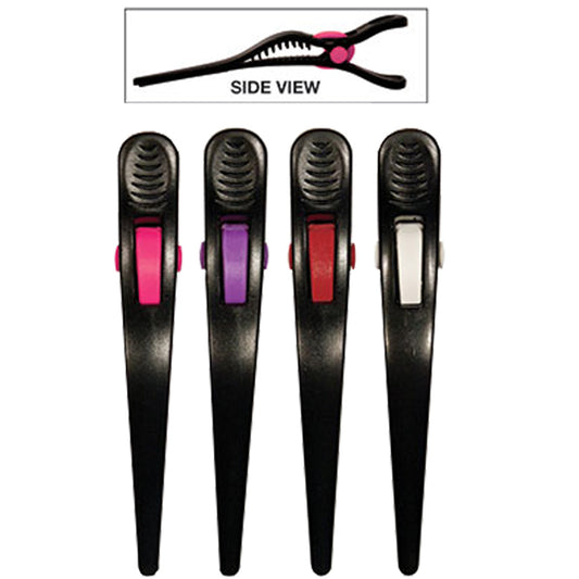 SOFT 'N STYLE 5-1/2" LARGE ECO-FRIENDLY SUPER GRIP CLIPS - 4 PC Hair Clip SOFT N STYLE for sacramento, california, barbers, hair stylist, cosmetologist, beauty industry
