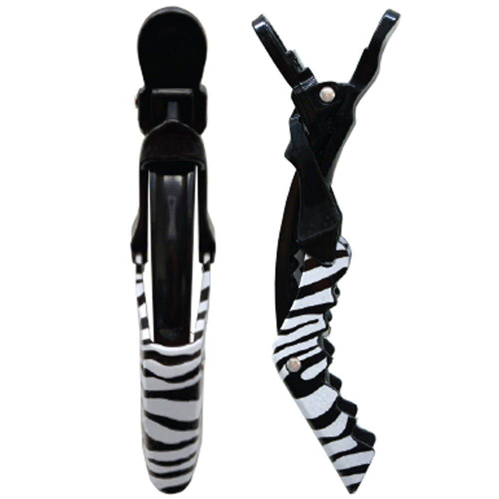 SOFT 'N STYLE ZEBRA SUPER GRIP GATOR CLIP - 4 PC Hair Clip SOFT N STYLE for sacramento, california, barbers, hair stylist, cosmetologist, beauty industry