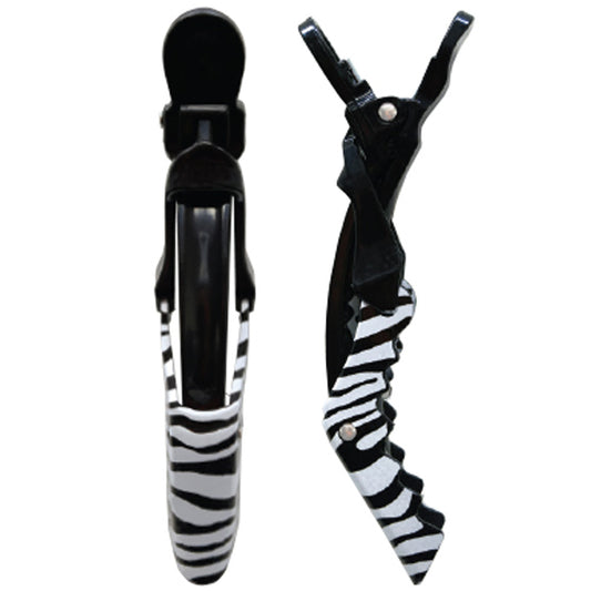 SOFT 'N STYLE ZEBRA SUPER GRIP GATOR CLIP - 4 PC Hair Clip SOFT N STYLE for sacramento, california, barbers, hair stylist, cosmetologist, beauty industry