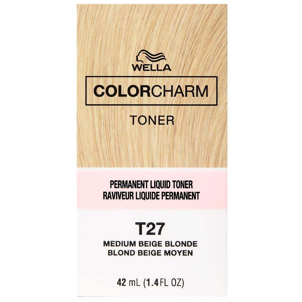 WELLA COLOR CHARM PERMANENT LIQUID HAIR COLOR - TONER T27 MEDIUM BEIGE BLONDE Permanent Color WELLA for sacramento, california, barbers, hair stylist, cosmetologist, beauty industry