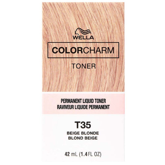 WELLA COLOR CHARM PERMANENT LIQUID HAIR COLOR - TONER T35 BEIGE BLONDE Permanent Color WELLA for sacramento, california, barbers, hair stylist, cosmetologist, beauty industry