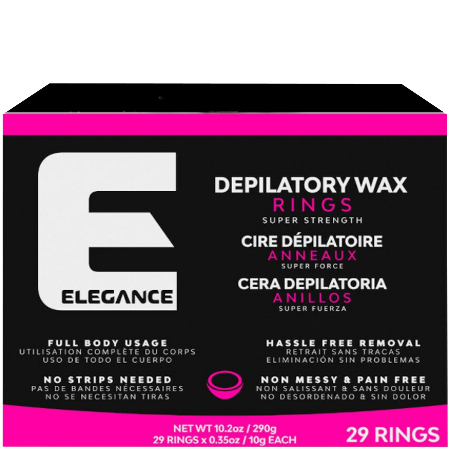 ELEGANCE DEPILATORY WAX RINGS SUPER STRENGTH - 29 PC