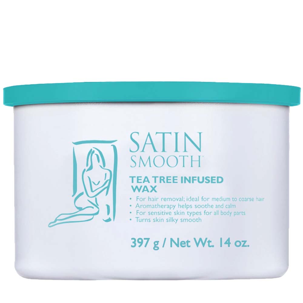 SATIN SMOOTH TEA TREE INFUSED WAX - 14 OZ