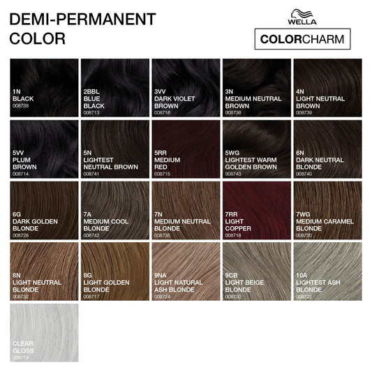 WELLA COLOR CHARM DEMI-PERMANENT CREAM HAIR COLOR Demi-Permanent Color WELLA for sacramento, california, barbers, hair stylist, cosmetologist, beauty industry