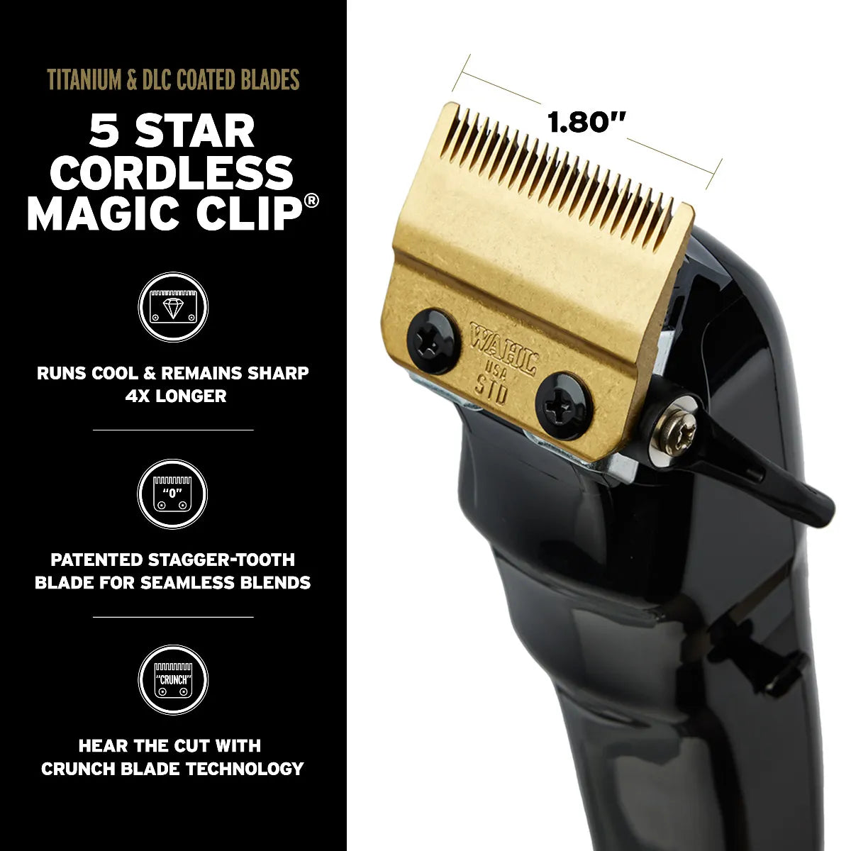 WAHL 5 STAR CORD/ CORDLESS MAGIC CLIP - BLACK Clipper WAHL for sacramento, california, barbers, hair stylist, cosmetologist, beauty industry