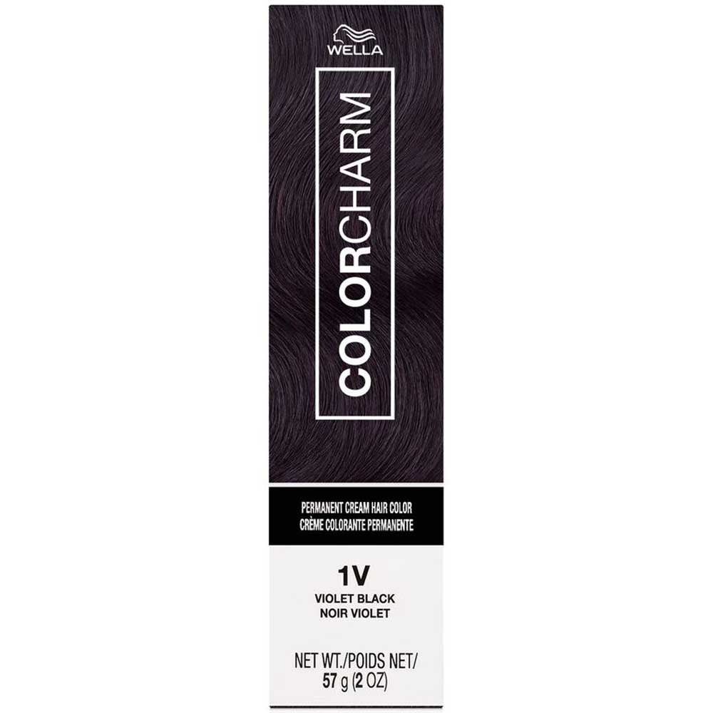 WELLA COLOR CHARM PERMANENT CREAM HAIR COLOR 1V Violet Black Permanent Color WELLA for sacramento, california, barbers, hair stylist, cosmetologist, beauty industry