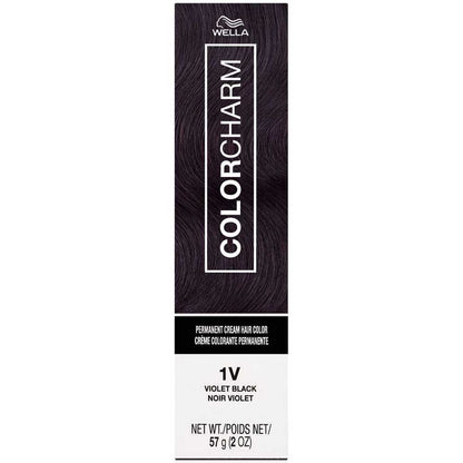 WELLA COLOR CHARM PERMANENT CREAM HAIR COLOR 1V Violet Black Permanent Color WELLA for sacramento, california, barbers, hair stylist, cosmetologist, beauty industry