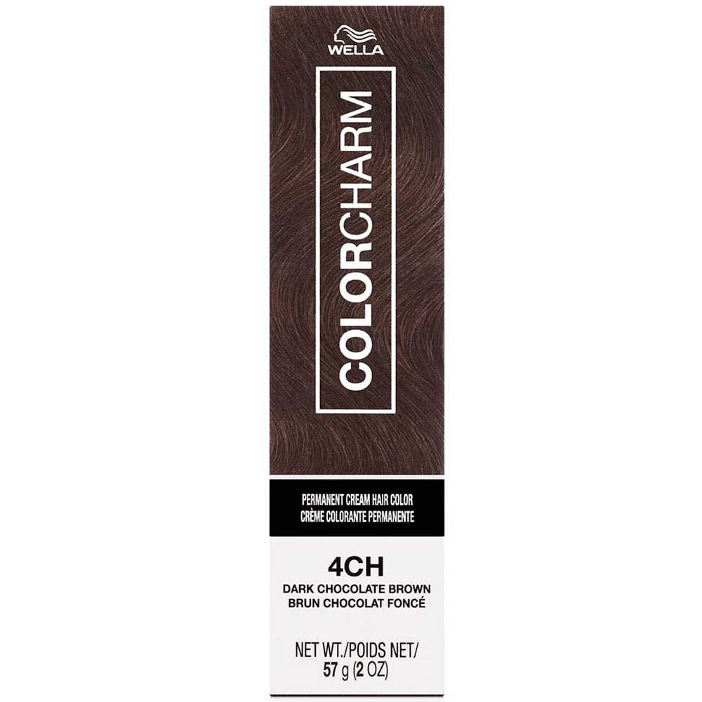 WELLA COLOR CHARM PERMANENT CREAM HAIR COLOR 4CH Dark Chocolate Brown Permanent Color WELLA for sacramento, california, barbers, hair stylist, cosmetologist, beauty industry