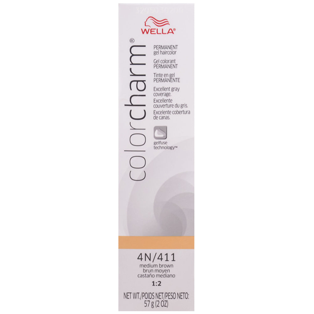 WELLA COLOR CHARM PERMANENT GEL HAIR COLOR - 4N/411 MEDIUM BROWN