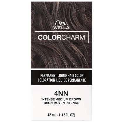 WELLA COLOR CHARM PERMANENT LIQUID HAIR COLOR - 4NN INTENSE MEDIUM BROWN