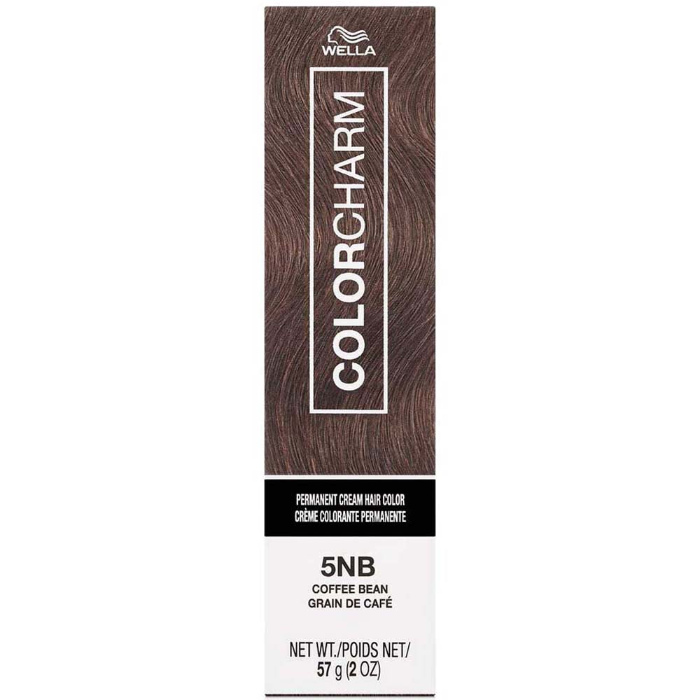 Wella Color Charm hair color box with brown swatch on a white background