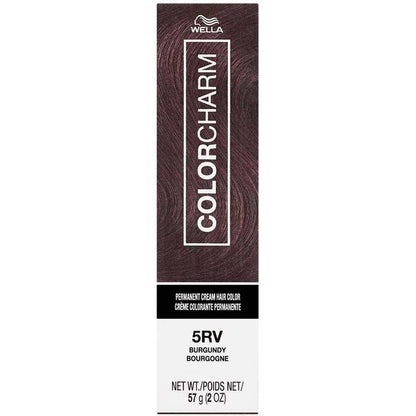 Wella Color Charm hair color box with burgundy shade on a white background