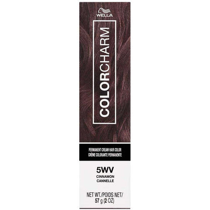 Wella Color Charm hair color box with cinnamon shade on a white background