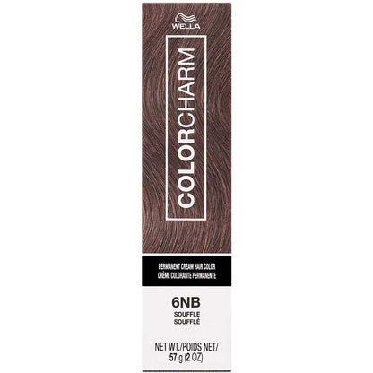 Wella Color Charm hair color box with brown swatch on a white background