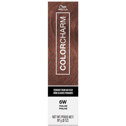 Wella Color Charm hair color box with praline shade on a white background