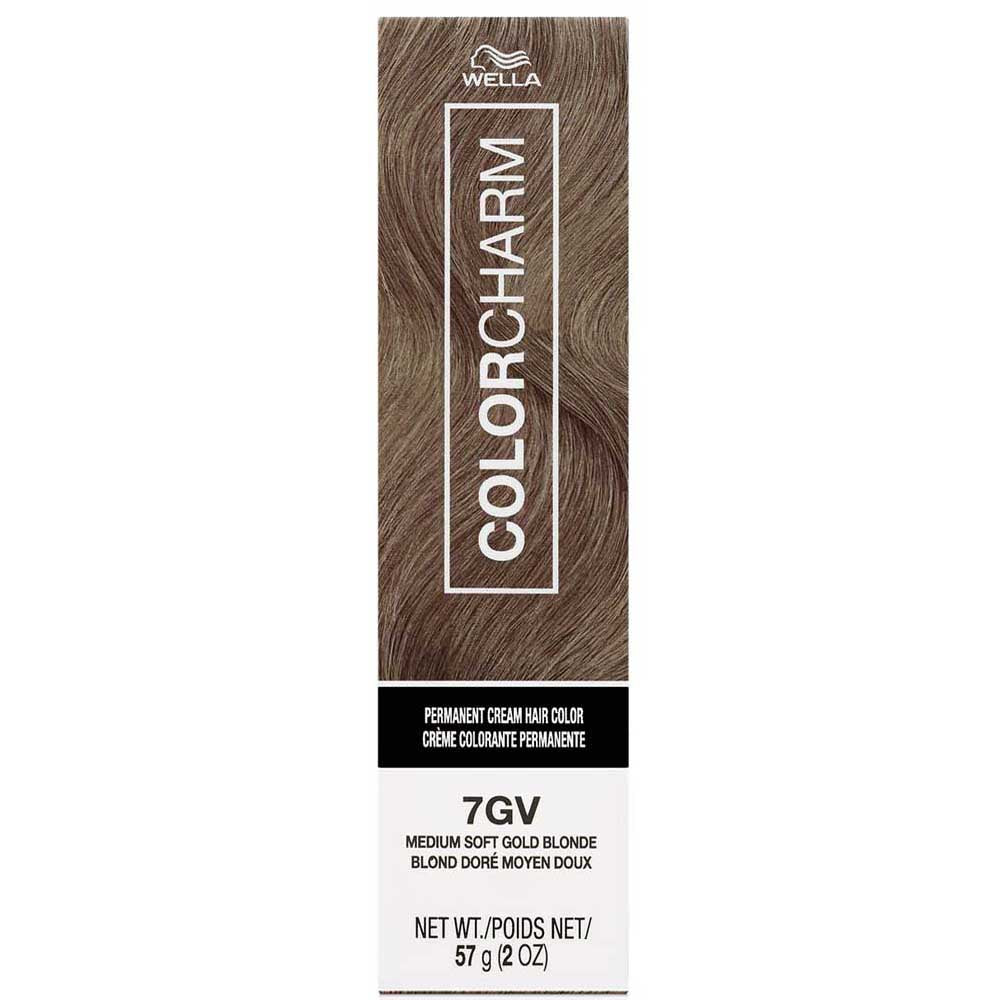 Wella Color Charm hair color box with brown hair swatch on a white background