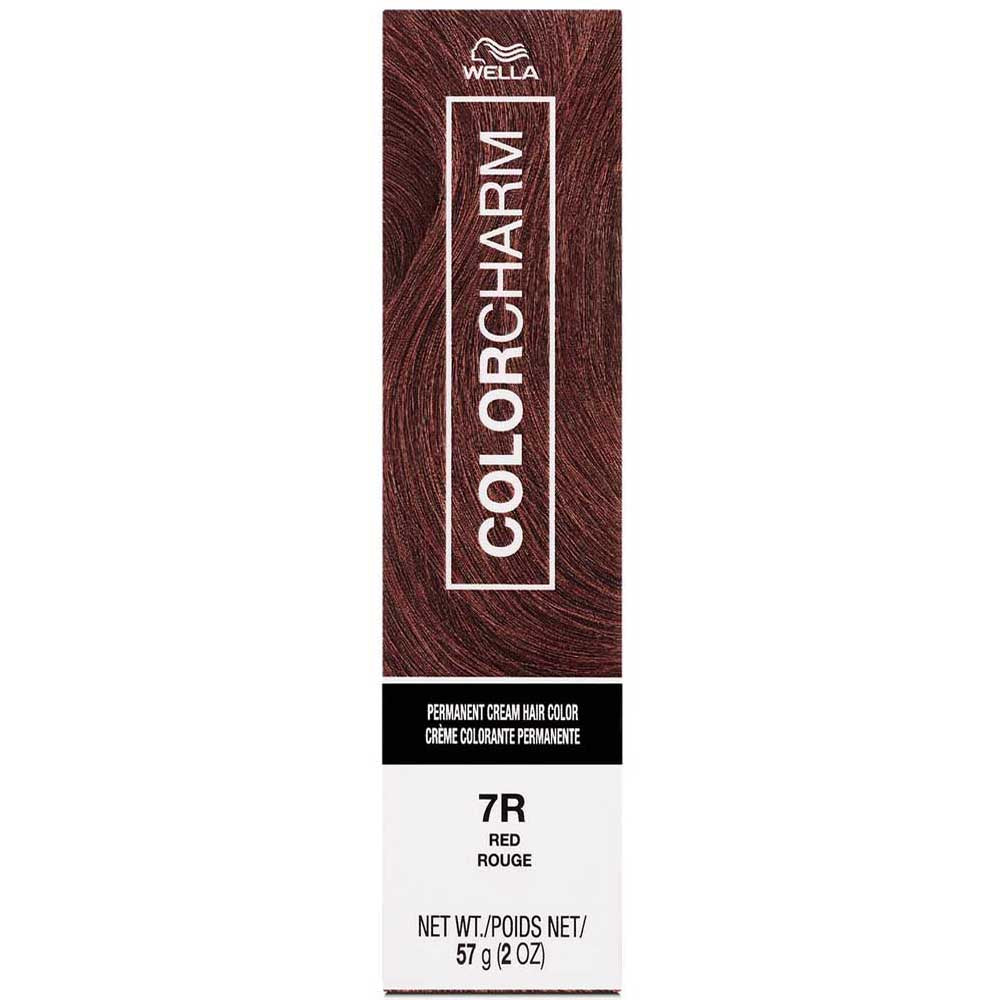 Wella Color Charm hair color box with red shade on a white background