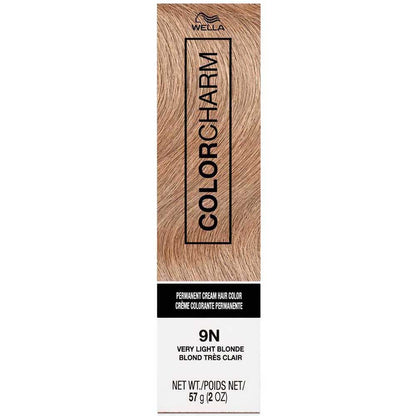 Wella Color Charm hair color box for very light blonde on a white background