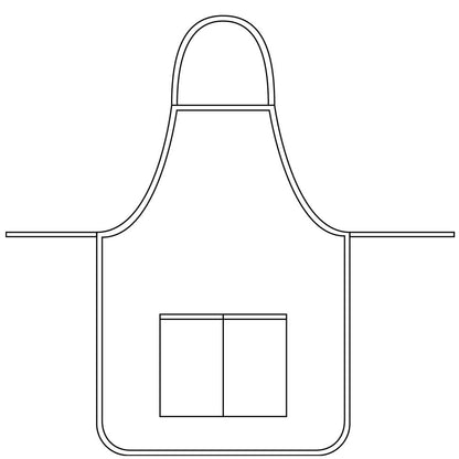 Sewicob Vincent Classic Apron technical line drawing blueprint showing layout, contour, and double front utility pockets