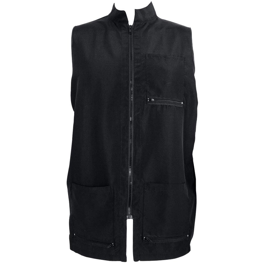 SEWICOB VINCENT TROPICAL CHINA COLLAR VEST - BLACK