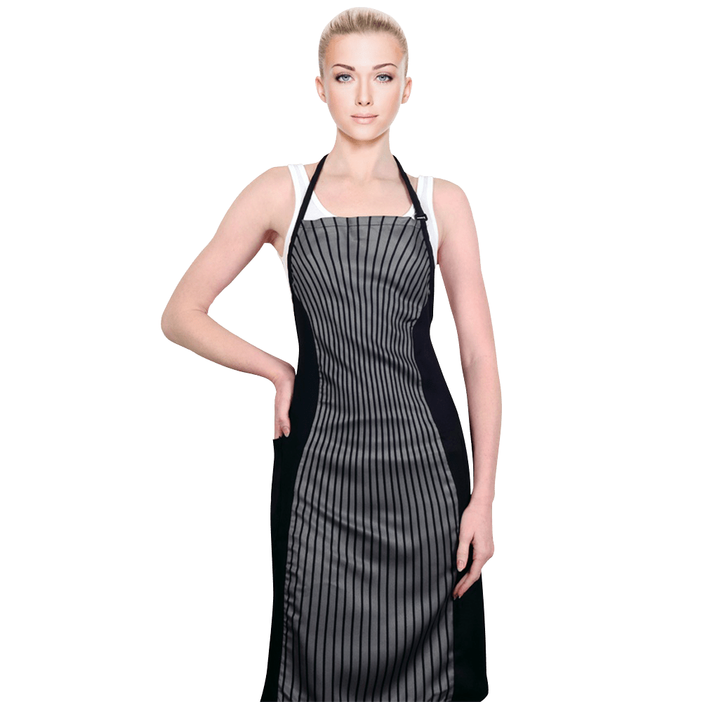 BeauBAR Supply CRICKET SLIMMING APRON - GRAY PINSTRIPES AP - 12162