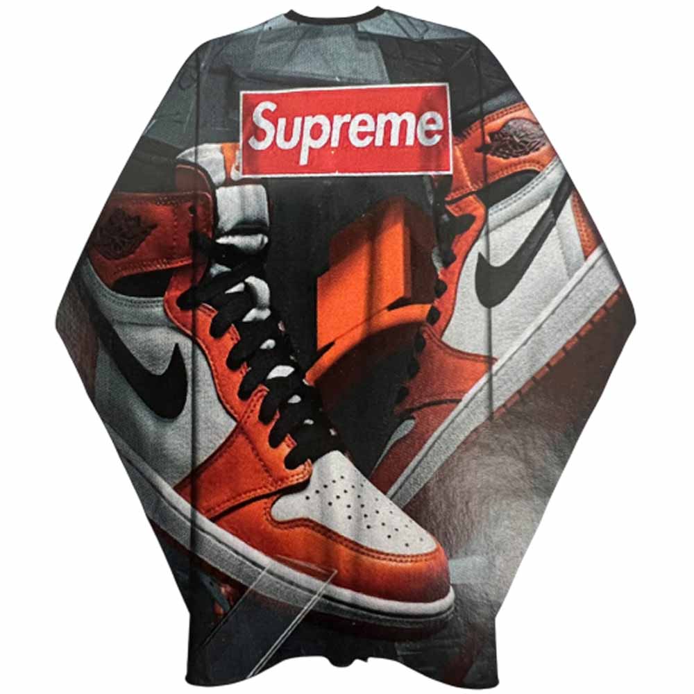 THE SHAVE FACTORY BARBER CAPE - SUPREME SHOES Cape THE SHAVE FACTORY for sacramento, california, barbers, hair stylist, cosmetologist, beauty industry