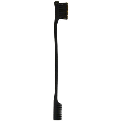FANTASEA BOAR BRISTLE EDGE BRUSH & COMB professional hair styling tool featuring a dual-sided slim design with 100% natural boar bristles for smoothing edges and a dense-toothed comb for precise hairline sculpting and sleek styling for professional salon, barbershop, and beauty supply use | BeauBar Supply
