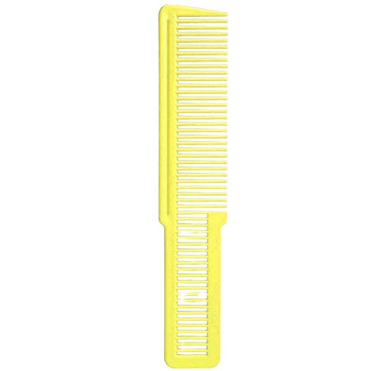 WAHL CLIPPER STYLING COMB

A clean, professional product studio shot showcasing a single, vibrant yellow Wahl Clipper Styling Comb positioned vertically against a solid white background. The image highlights the comb's signature dual-texture layout, featuring wide teeth on the upper half and finer teeth on the lower handle portion, under bright, even studio lighting | BeauBar Supply