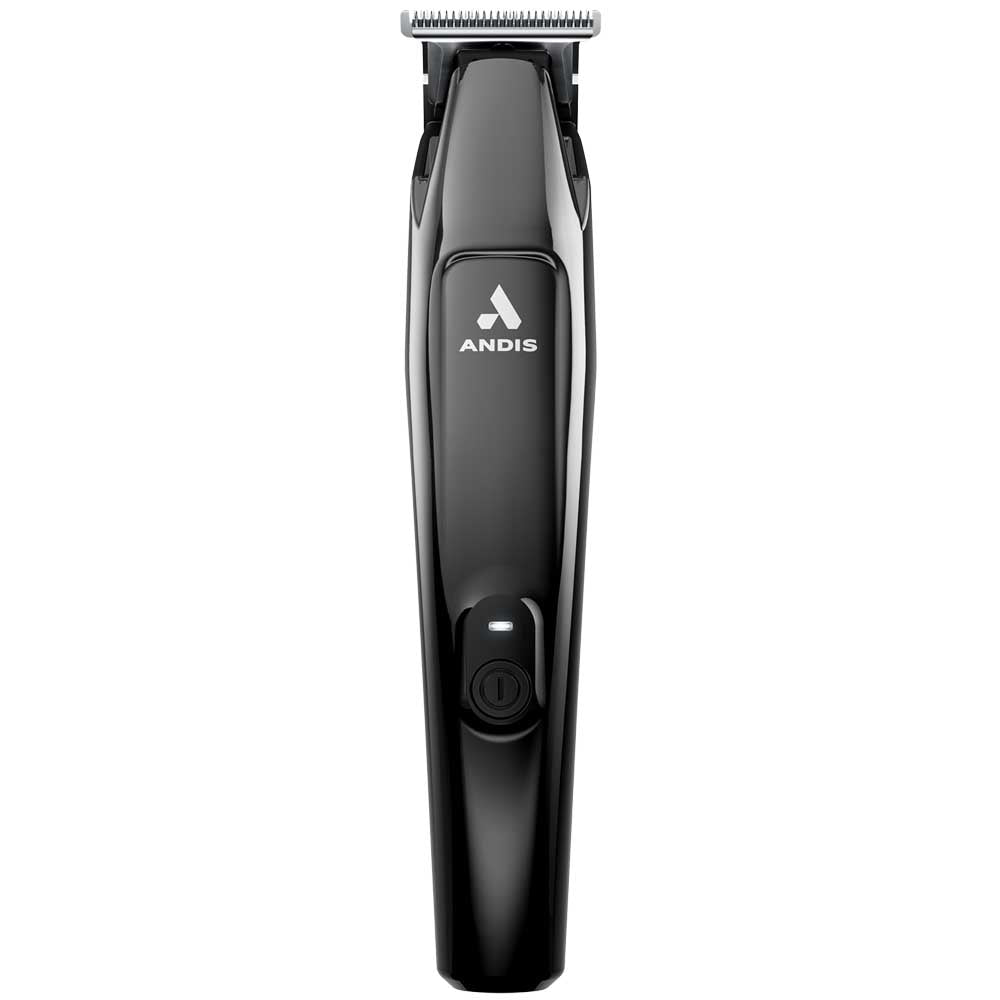 A black cordless hair trimmer with a silver metal cutting head, featuring the ANDIS brand logo on the front, set against a plain white background.
