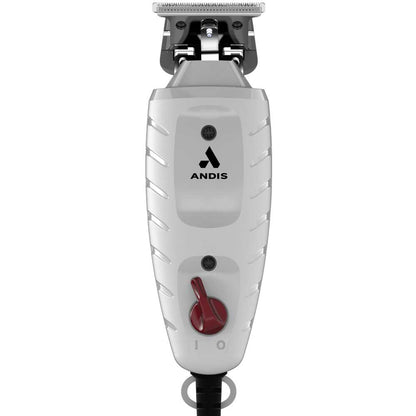 Andis G-2 T-Outliner T-Blade Corded Trimmer front view showing the iconic gray housing and carbon-steel blade.