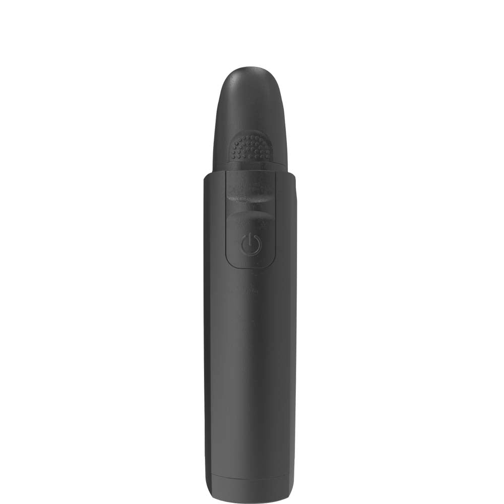 Black electronic device on a white background