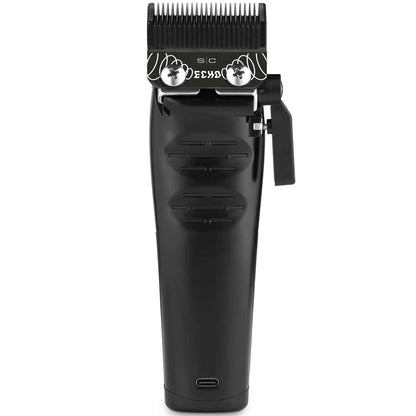 Rear view of the StyleCraft 360 Jeezy clipper showing the charging contacts