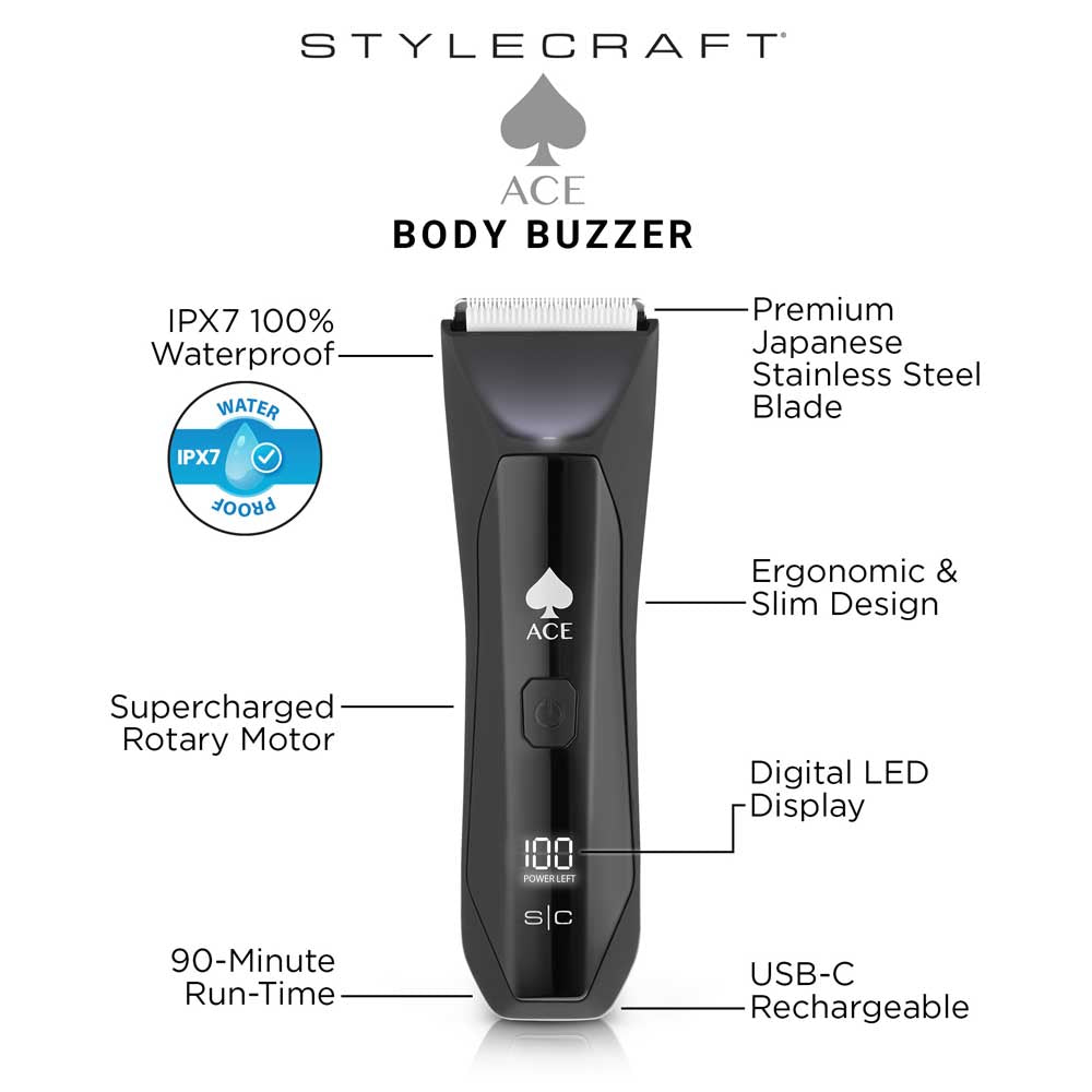 STYLECRAFT ACE CORDLESS BODY BUZZER Trimmer STYLECRAFT for sacramento, california, barbers, hair stylist, cosmetologist, beauty industry