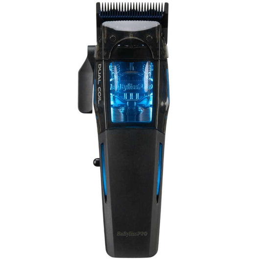 BaBylissPRO FX95C Dual-Coil Motor Clipper with MIM SPACE Blade and transparent blue casing