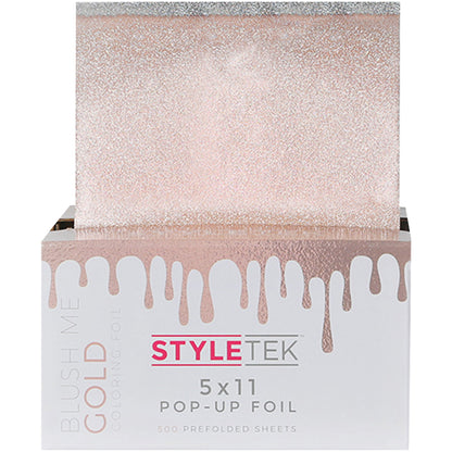 StyleTek Coloring Foil Sheets - 5 x 11 in - 500 - Blush Me Gold