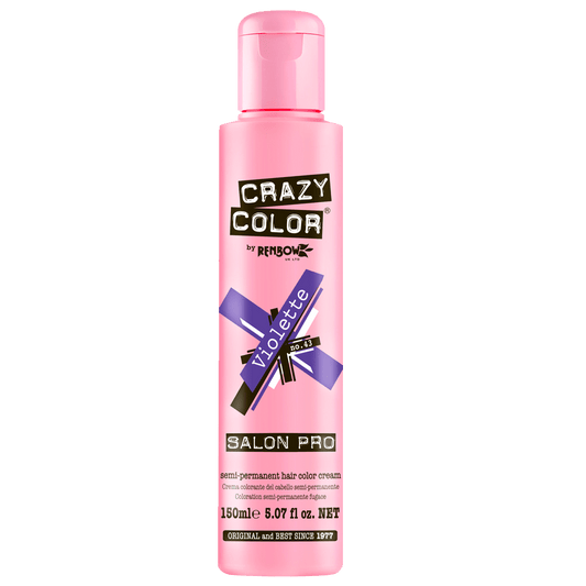 BeauBAR Supply CRAZY COLOR SEMI - PERMANENT HAIR COLOR CREAM - 43 VIOLETTE CO - 01855