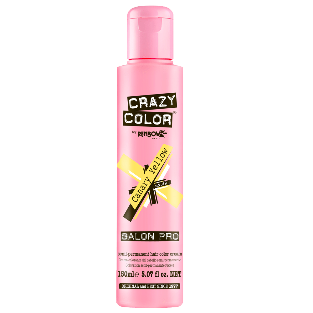 BeauBAR Supply CRAZY COLOR SEMI - PERMANENT HAIR COLOR CREAM - 49 CANARY YELLOW CO - 01859