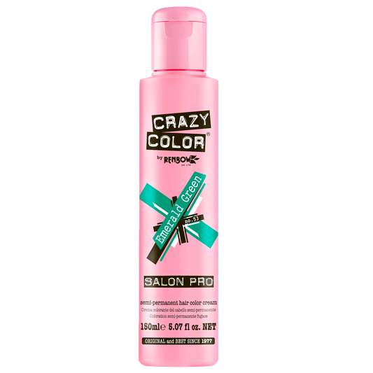 BeauBAR Supply CRAZY COLOR SEMI - PERMANENT HAIR COLOR CREAM - 53 EMERALD GREEN CO - 01862