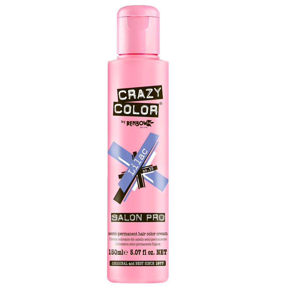 BeauBAR Supply CRAZY COLOR SEMI - PERMANENT HAIR COLOR CREAM - 55 LILAC CO - 01864