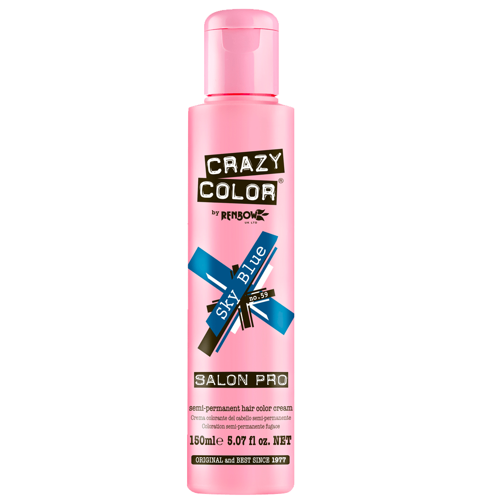 BeauBAR Supply CRAZY COLOR SEMI - PERMANENT HAIR COLOR CREAM - 59 SKY BLUE CO - 01867