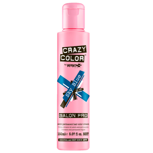 BeauBAR Supply CRAZY COLOR SEMI - PERMANENT HAIR COLOR CREAM - 59 SKY BLUE CO - 01867