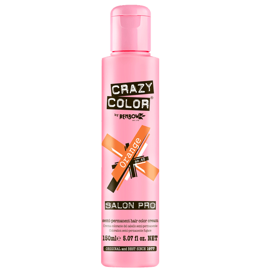 BeauBAR Supply CRAZY COLOR SEMI - PERMANENT HAIR COLOR CREAM - 60 ORANGE CO - 01868