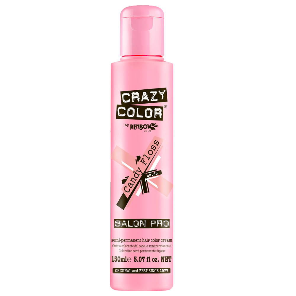 BeauBAR Supply CRAZY COLOR SEMI - PERMANENT HAIR COLOR CREAM - 65 CANDY FLOSS CO - 01873