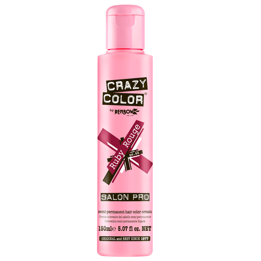 BeauBAR Supply CRAZY COLOR SEMI - PERMANENT HAIR COLOR CREAM - 66 RUBY ROUGE CO - 01874