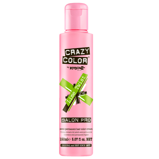 BeauBAR Supply CRAZY COLOR SEMI - PERMANENT HAIR COLOR CREAM - 68 LIME TWIST CO - 01876