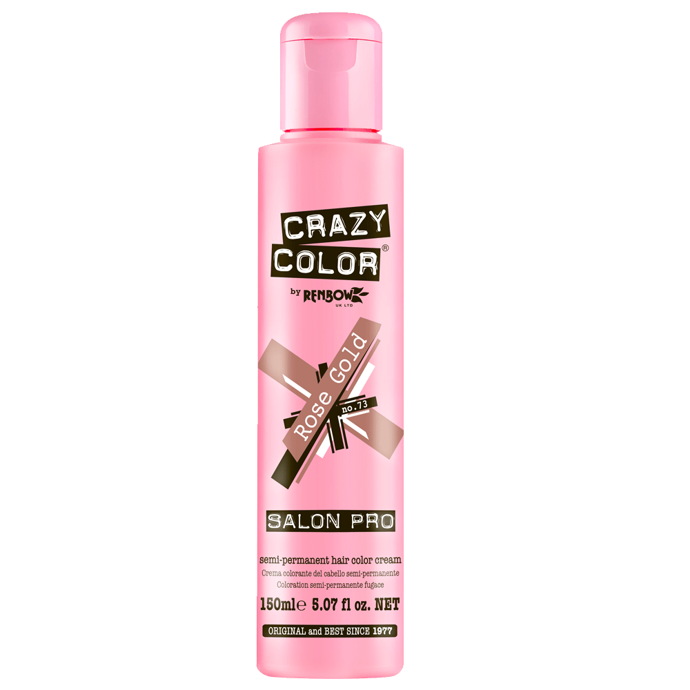 BeauBAR Supply CRAZY COLOR SEMI - PERMANENT HAIR COLOR CREAM - 73 ROSE GOLD CO - 01881