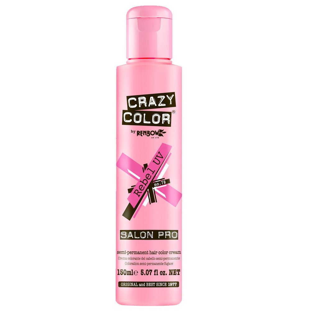 BeauBAR Supply CRAZY COLOR SEMI - PERMANENT HAIR COLOR CREAM - 78 REBEL UV CO - 01886