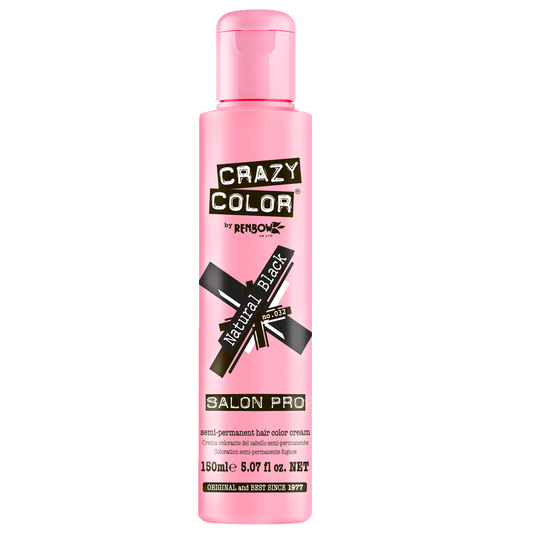 BeauBAR Supply CRAZY COLOR SEMI - PERMANENT HAIR COLOR CREAM - 032 NATURAL BLACK CO - 01891