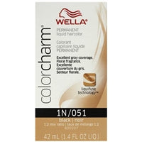 wella color charm permanent liquid hair color - 1n/051 black
