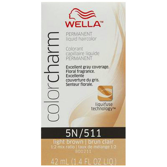 WELLA COLOR CHARM PERMANENT LIQUID HAIR COLOR - 5N/511 LIGHT BROWN